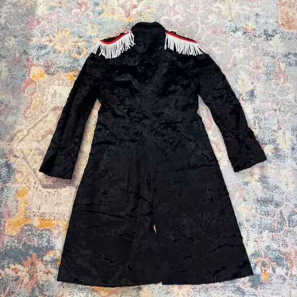Vintage 90s black crushed velvet embellished jacket - Picture 6 of 6